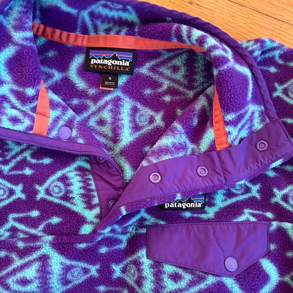 Fish Print Patagonia Synchilla Snap-T Pullover - Picture 4 of 5